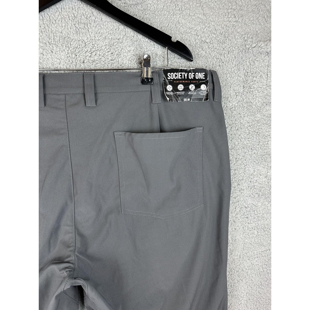 Society Of One Pants Mens 28x30 Gray Athletic Fit Performance Polyester Golf New